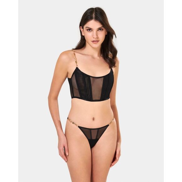 Bluebella NWT Emery Soft Bustier Black/Gold Small - Picture 4 of 7